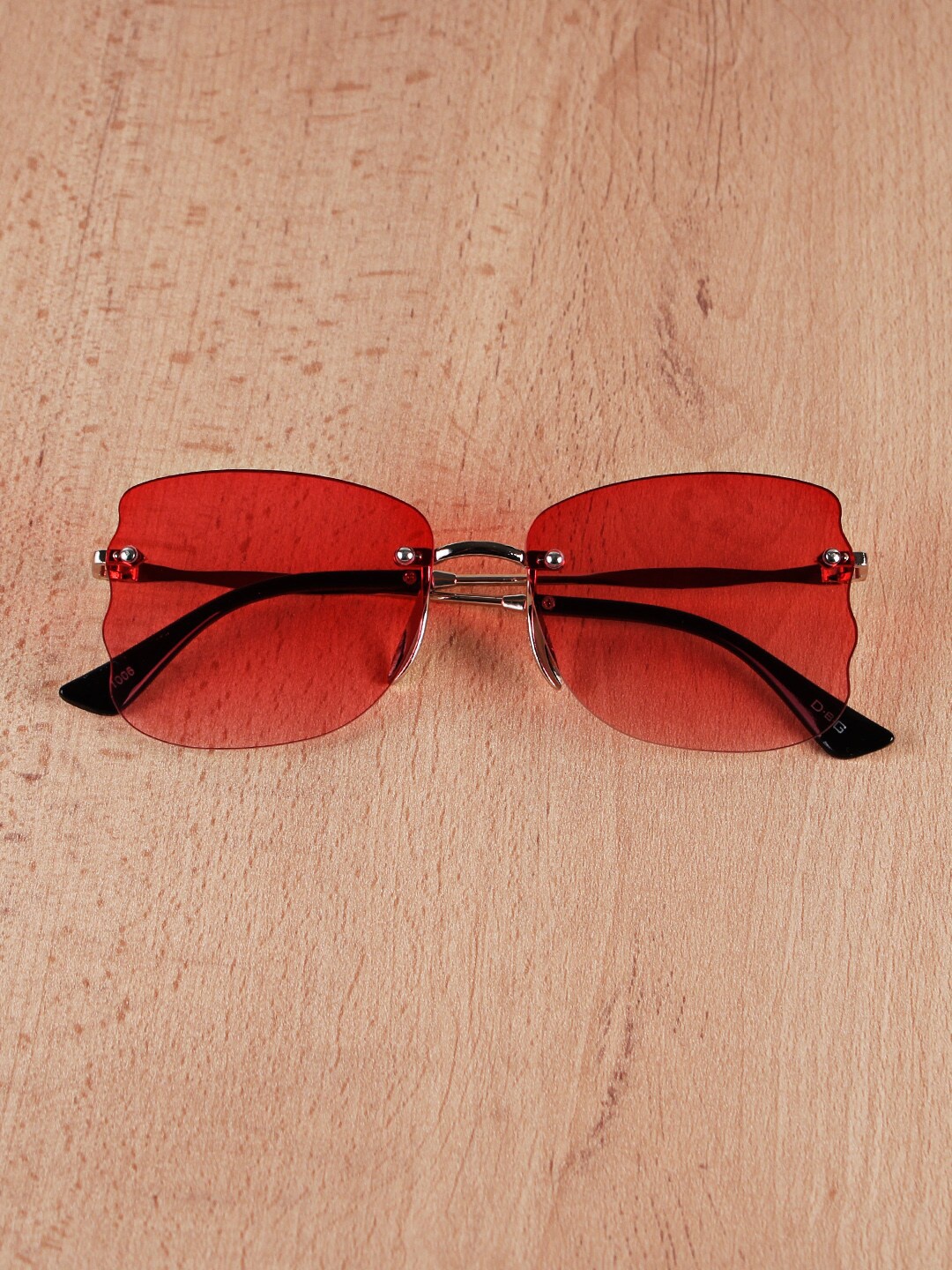 

FUZOKU Women Wayfarer Sunglasses with UV Protected Lens, Red