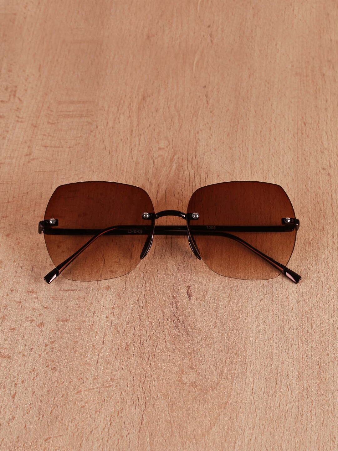

FUZOKU Women Brown Lens & Black Oversized Sunglasses with UV Protected Lens