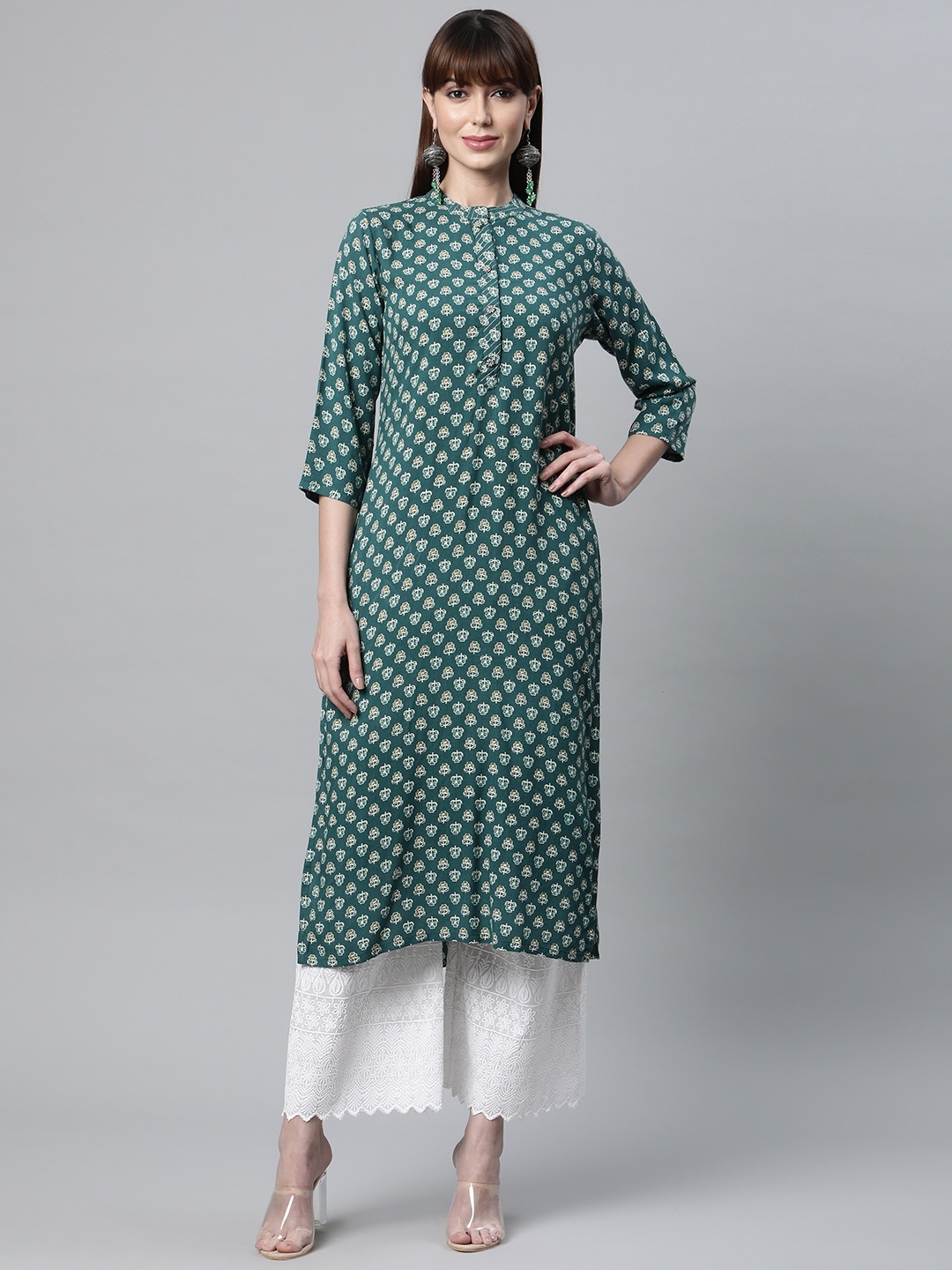

Readiprint Fashions Women Green Floral Printed Kurta