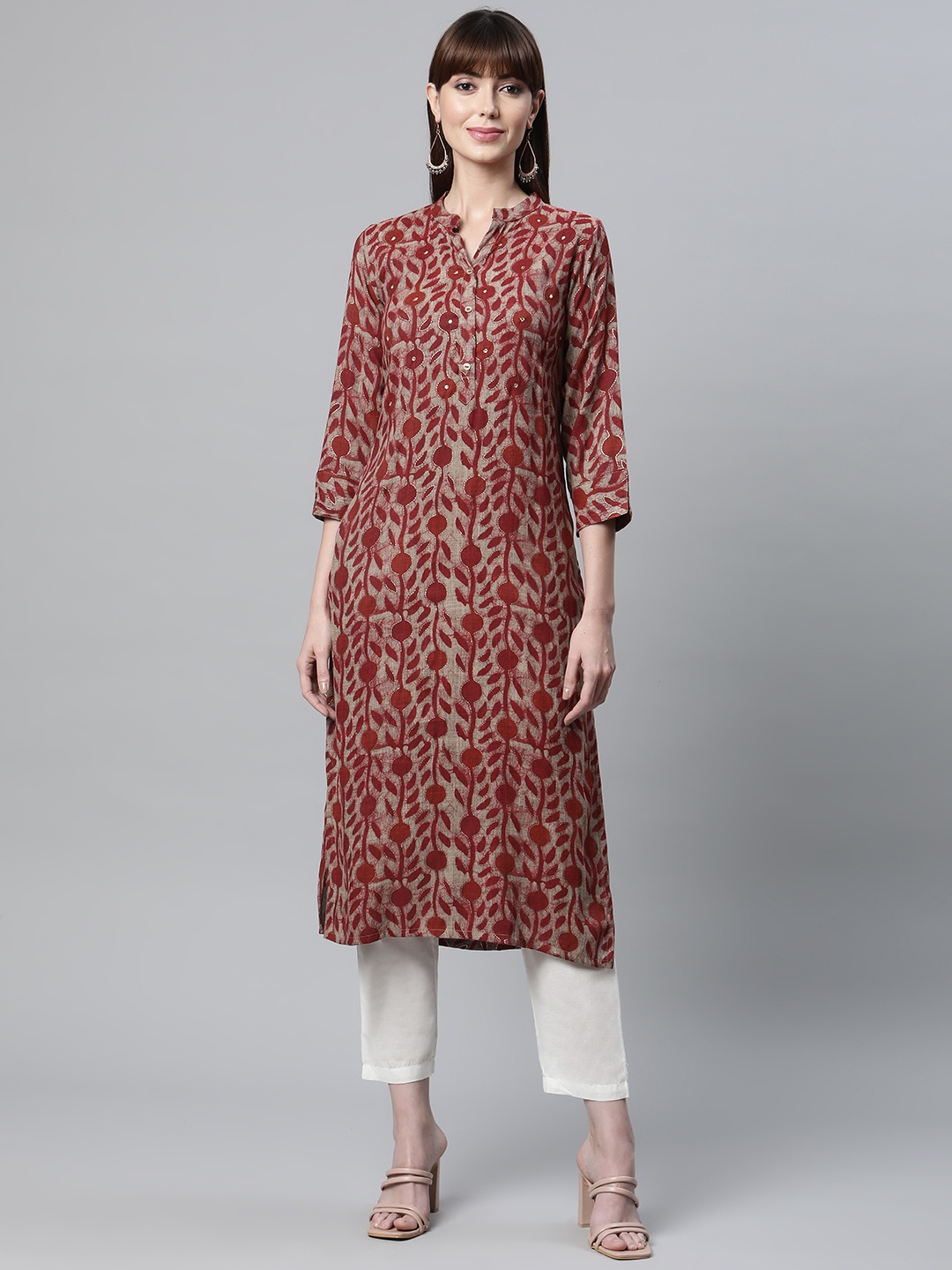 

Readiprint Fashions Women Red Floral Kurta