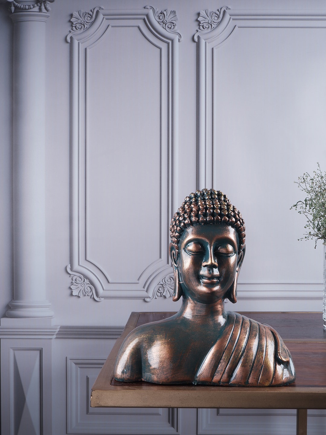 

THE WHITE INK DECOR Brown Buddha Figurine Showpieces