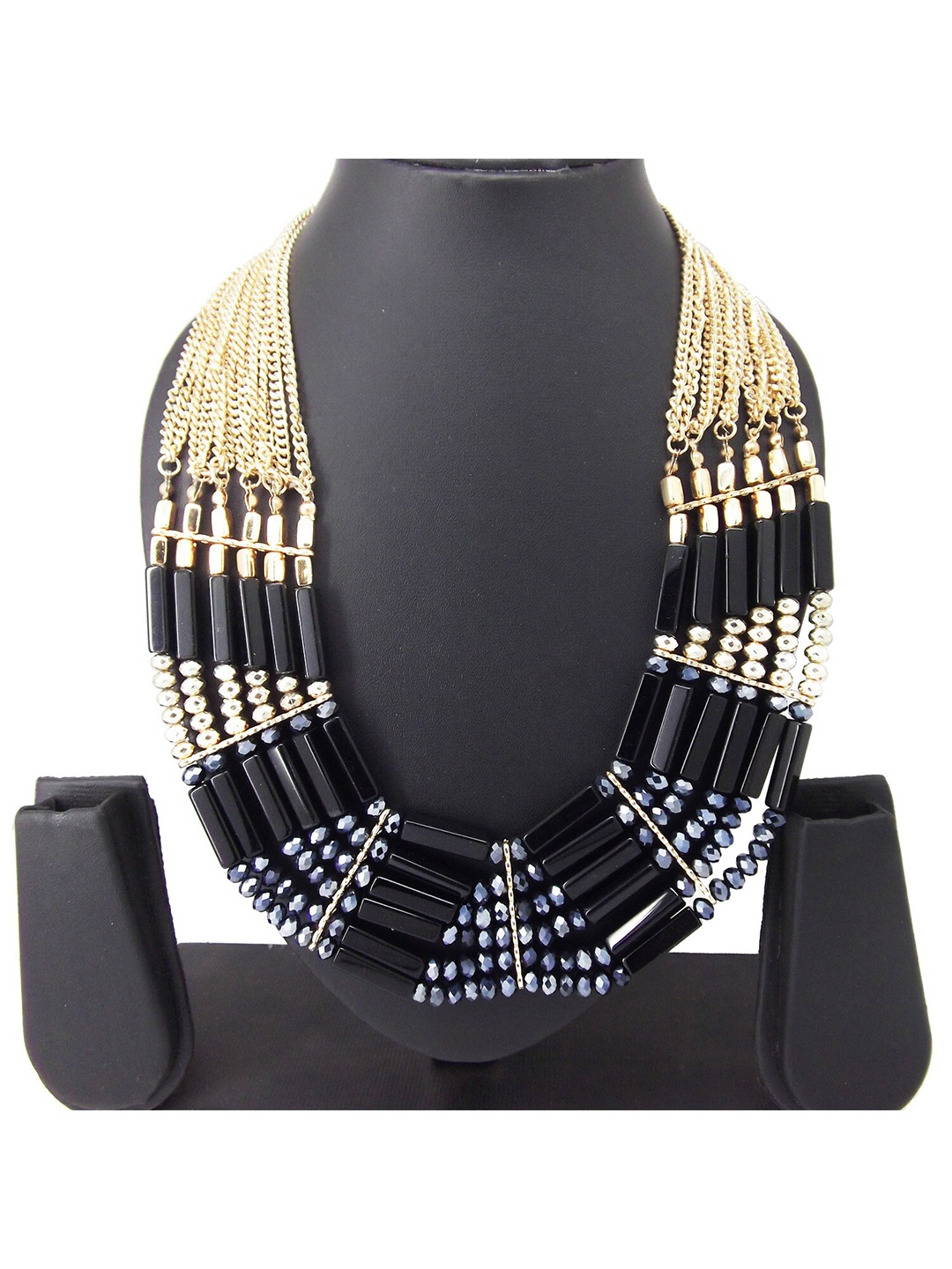 

FEMMIBELLA Gold-Plated & Navy Blue Necklace