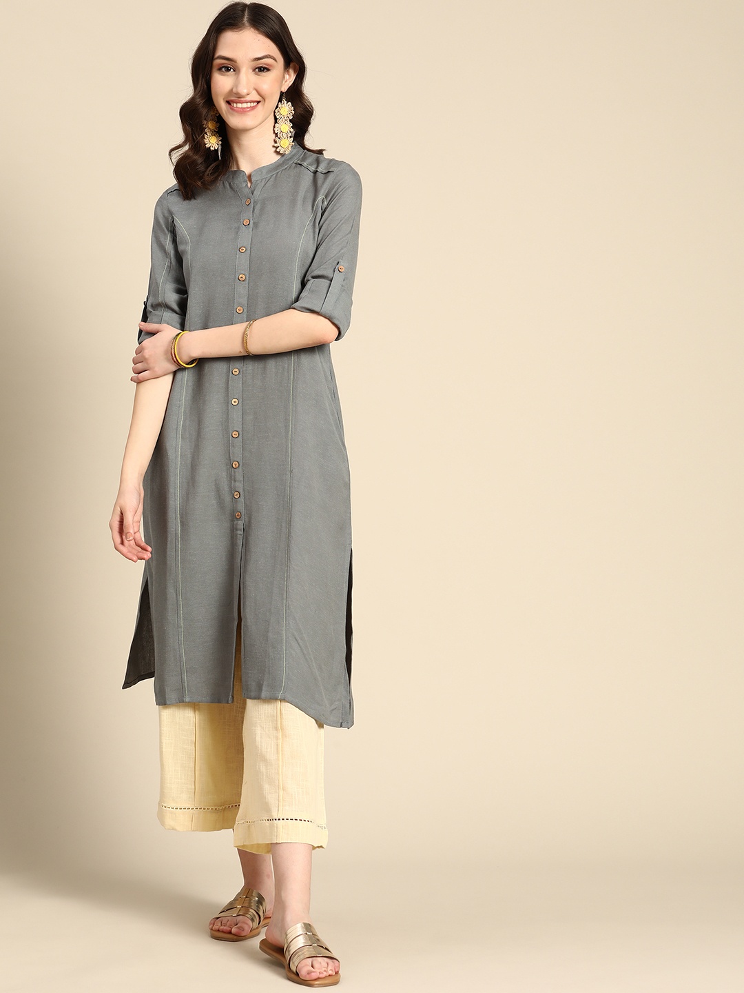 

Sangria Women Grey Kurta