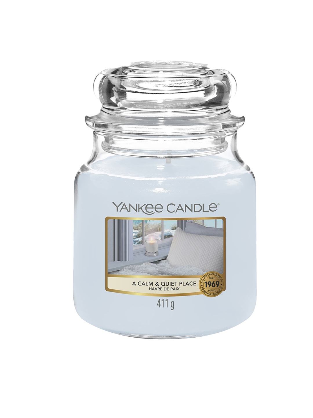 

YANKEE CANDLE Grey Highly Scented Wax Jar Candle