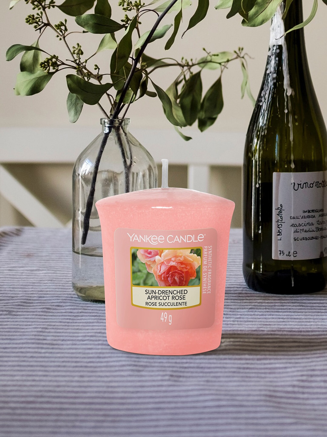 

YANKEE CANDLE Pink Solid Sun Drenched Apricot Rose Scented Candle