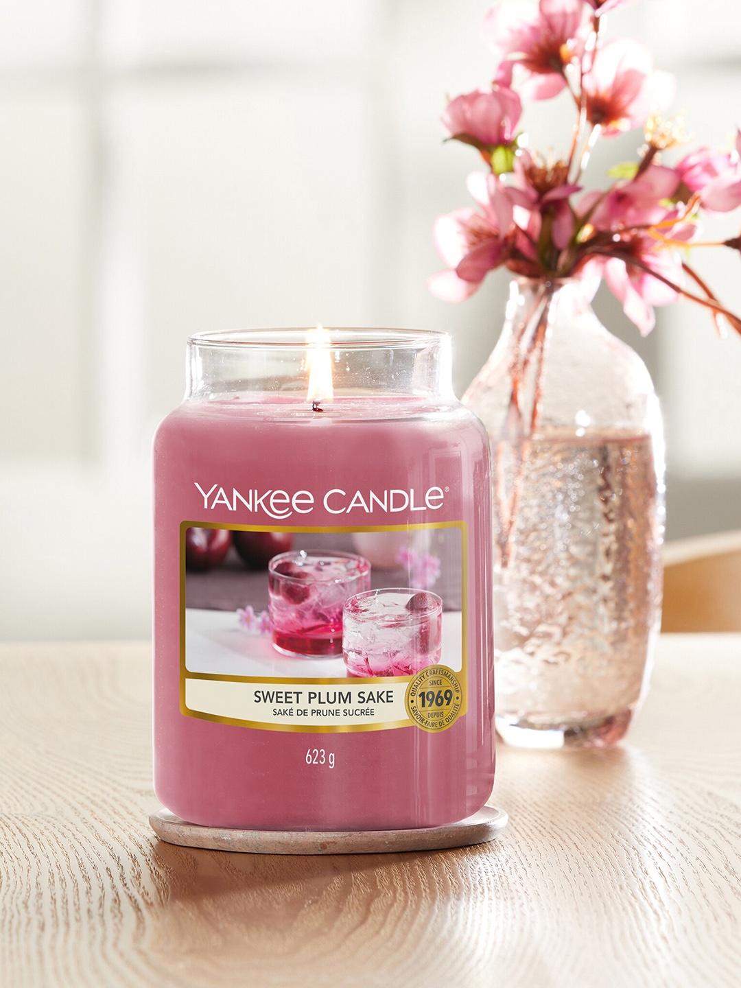 

YANKEE CANDLE Pink Sweet Plum Scented Candle