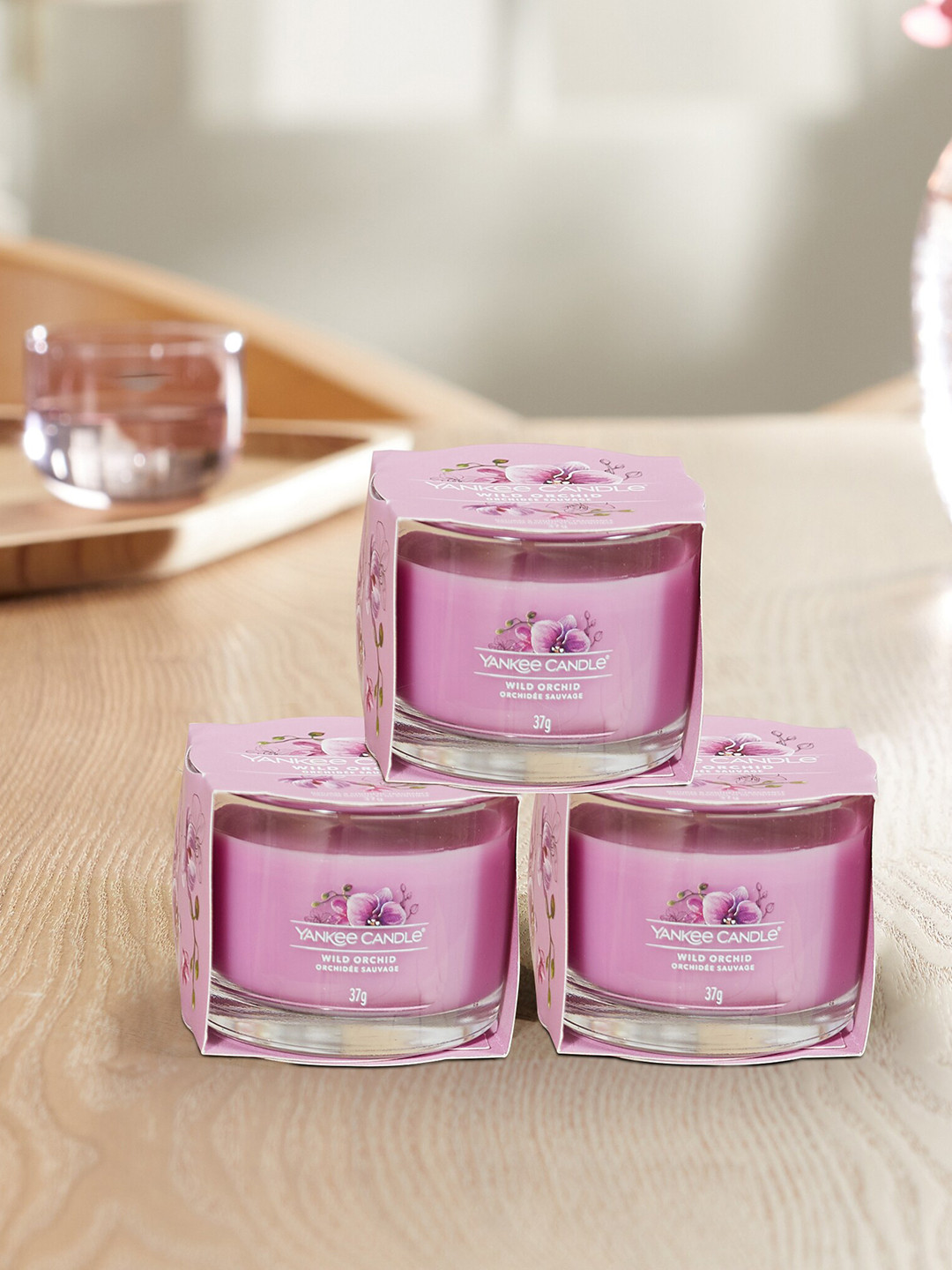 

YANKEE CANDLE Purple Solid Filled Votive Scented Candles -Wild Orchid 37gms