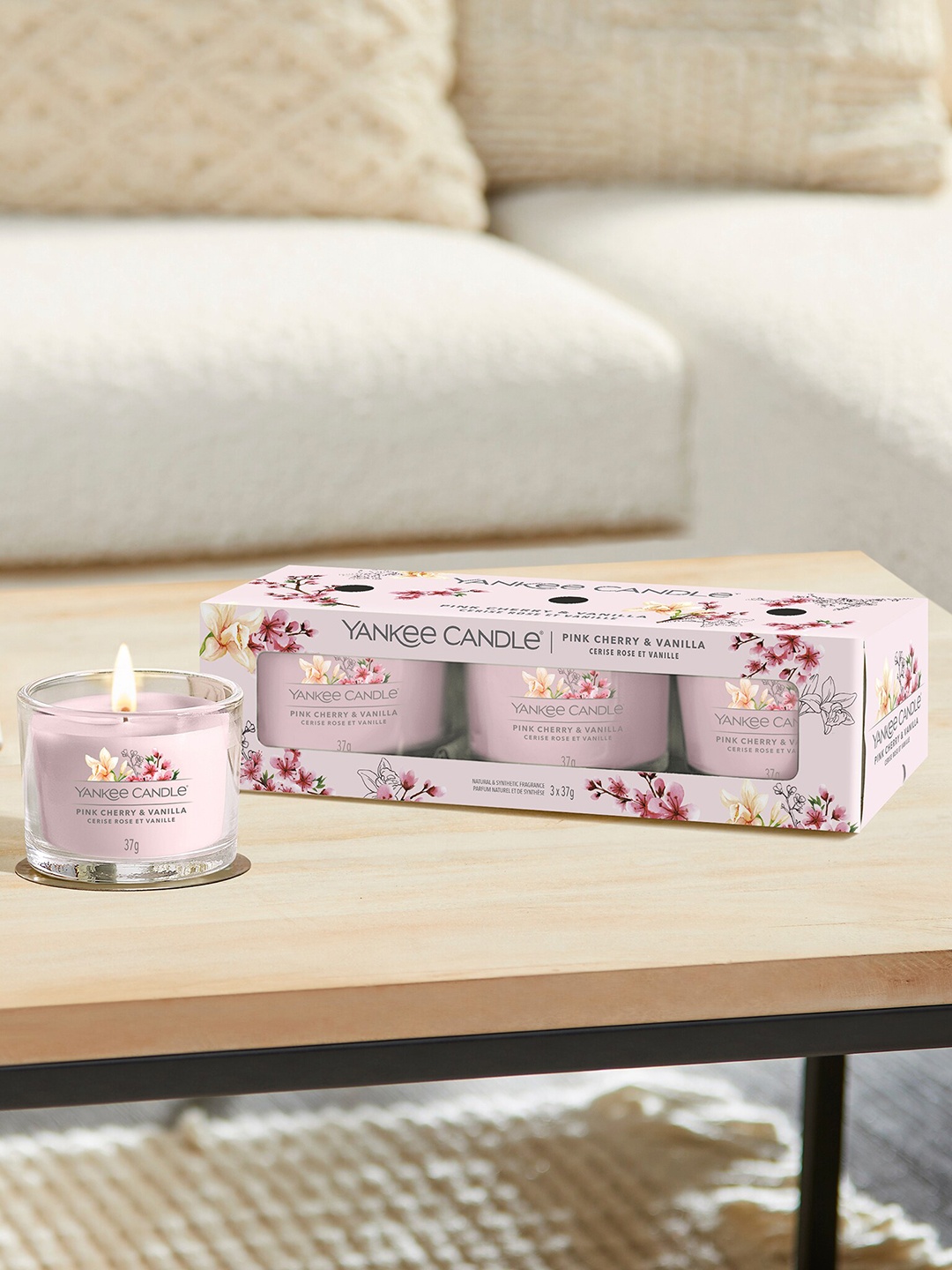 

YANKEE CANDLE Set Of 3 Pink Solid Scented Candles
