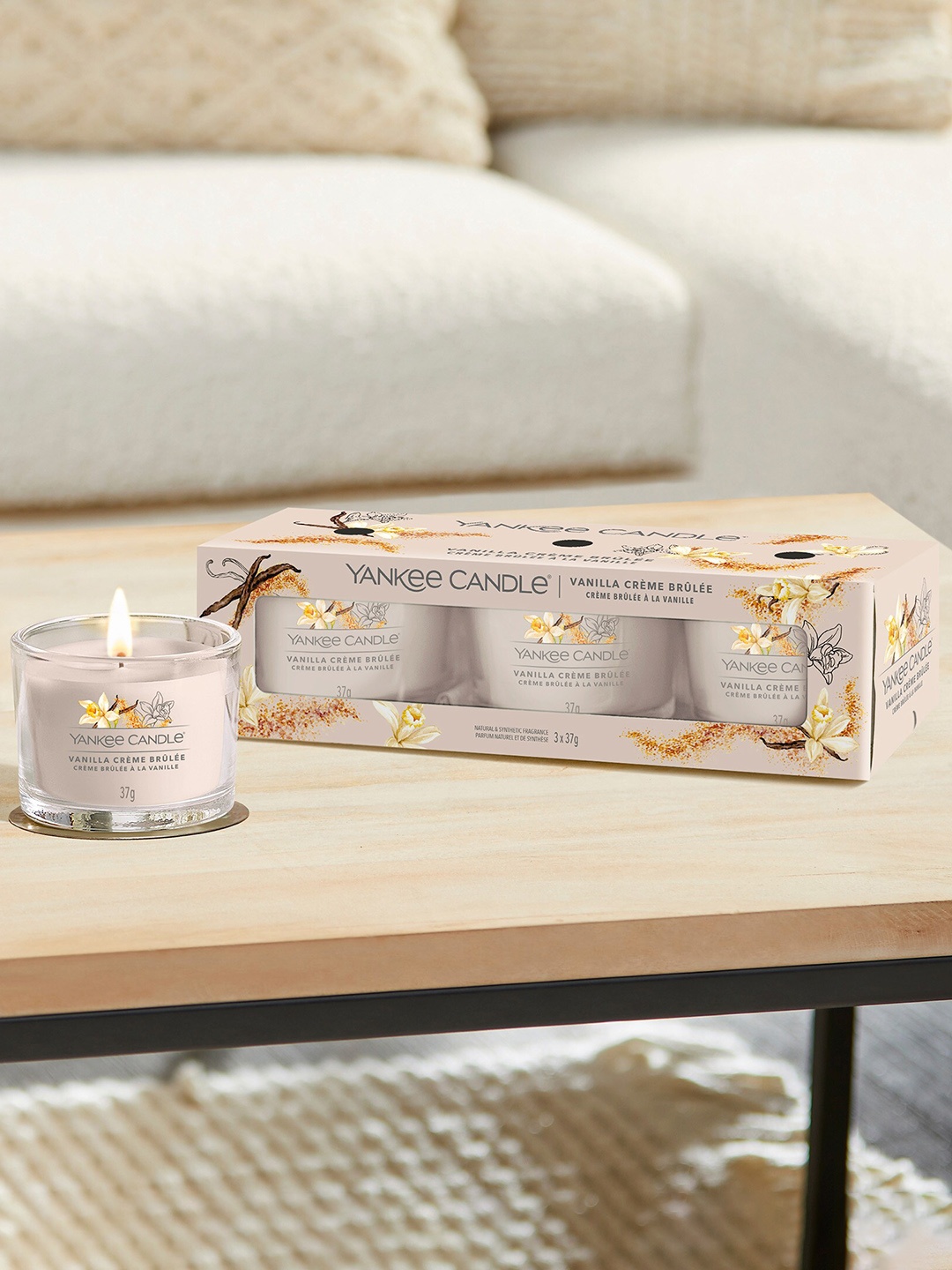 

YANKEE CANDLE Pack Of 3 Brown Vanilla Crme Brulee Scented Candles