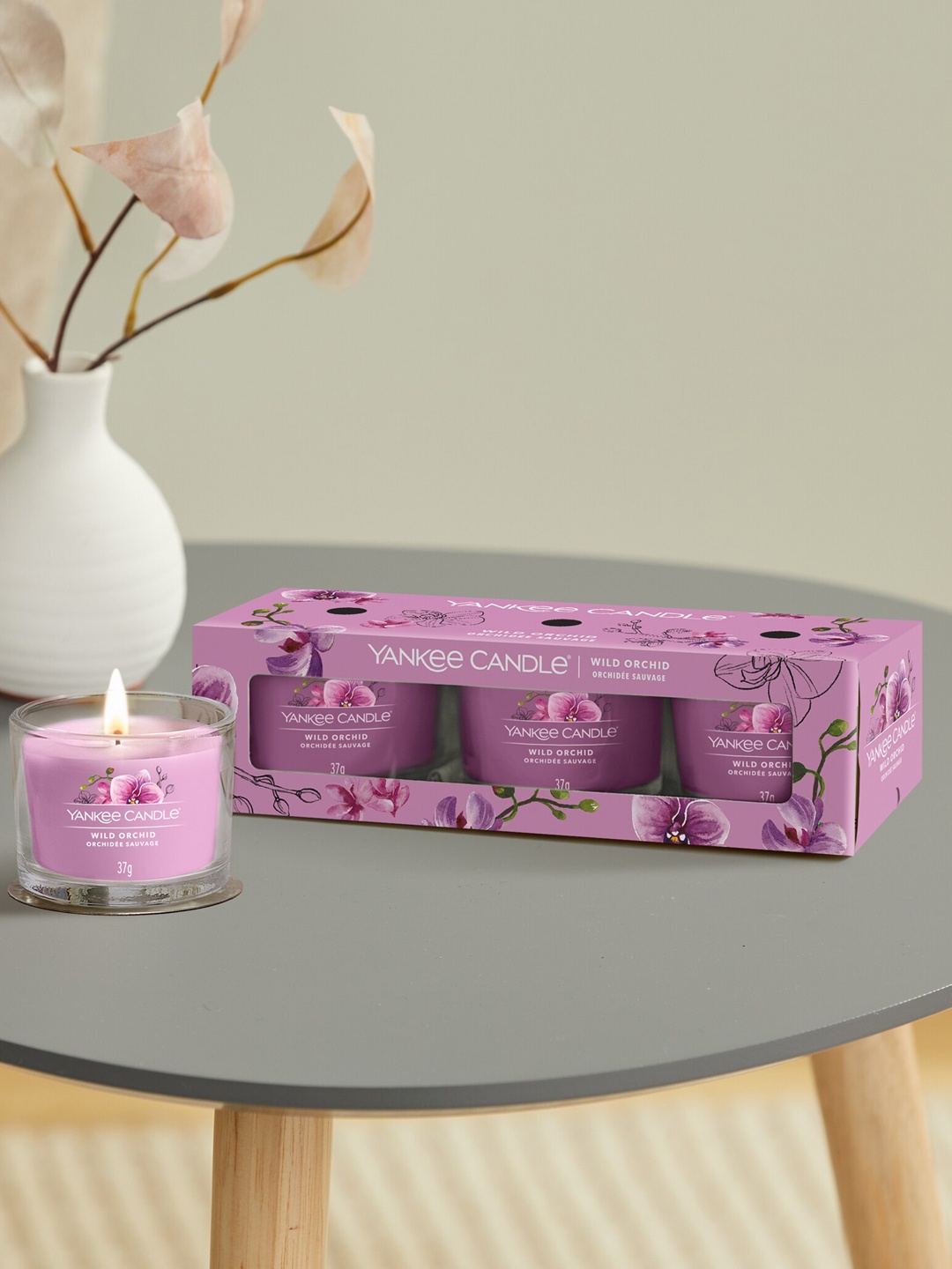 

YANKEE CANDLE Pack Of 3 Purple Orchid Candles