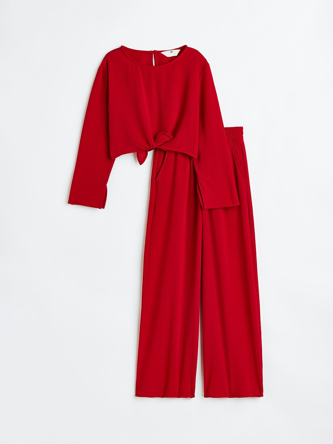 

H&M Girls Red Solid 2-Piece Crepe Set