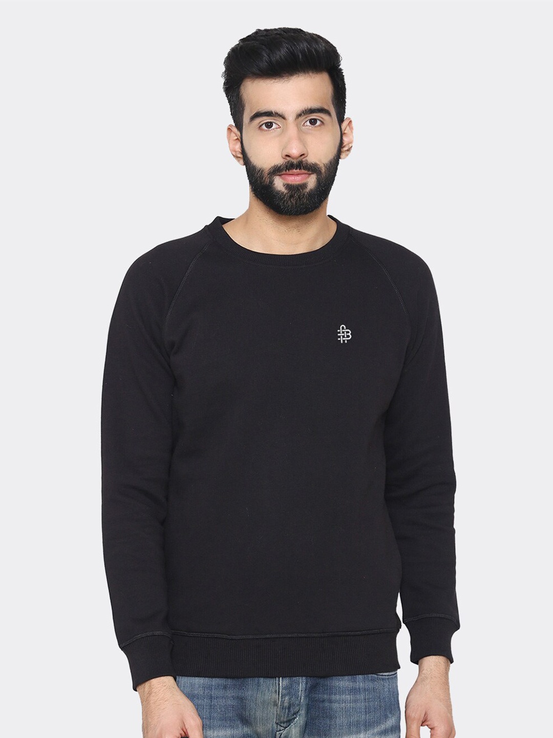 

Bonjour Men Black Solid Anti Odour Sweatshirt