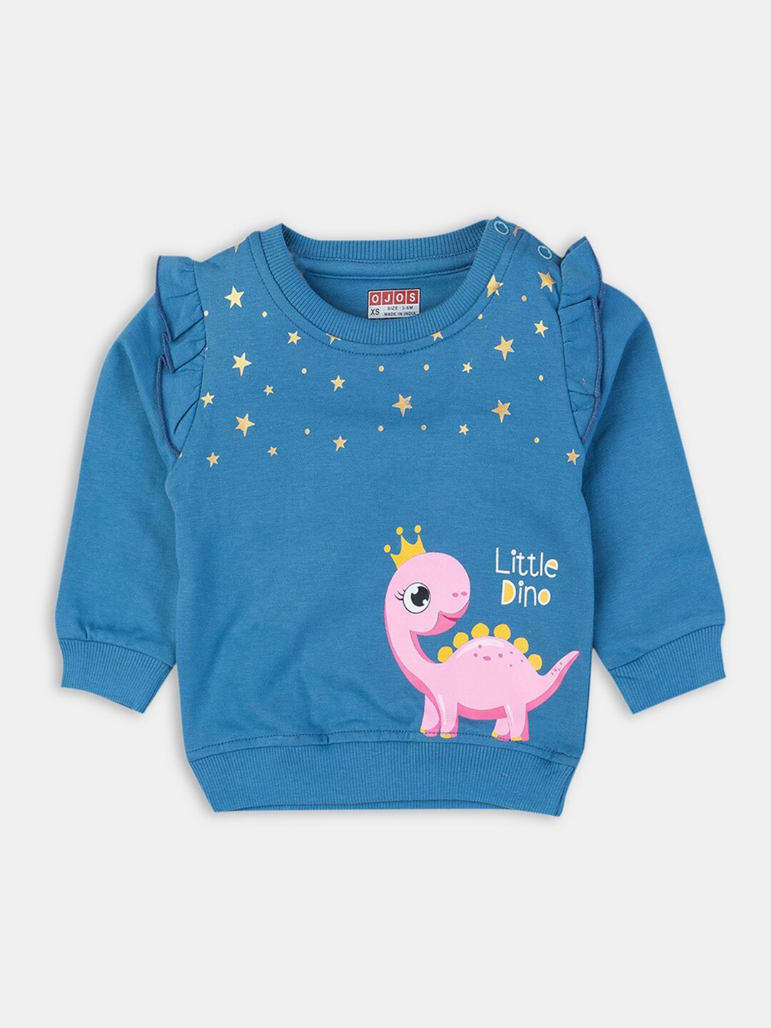 

Hopscotch Girls Blue Printed Cotton Sweatshirt