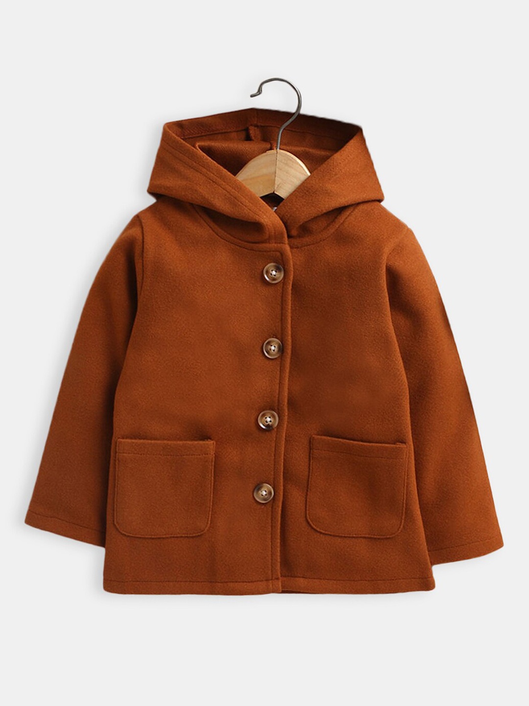 

Hopscotch Girls Brown Solid Ployester Coats