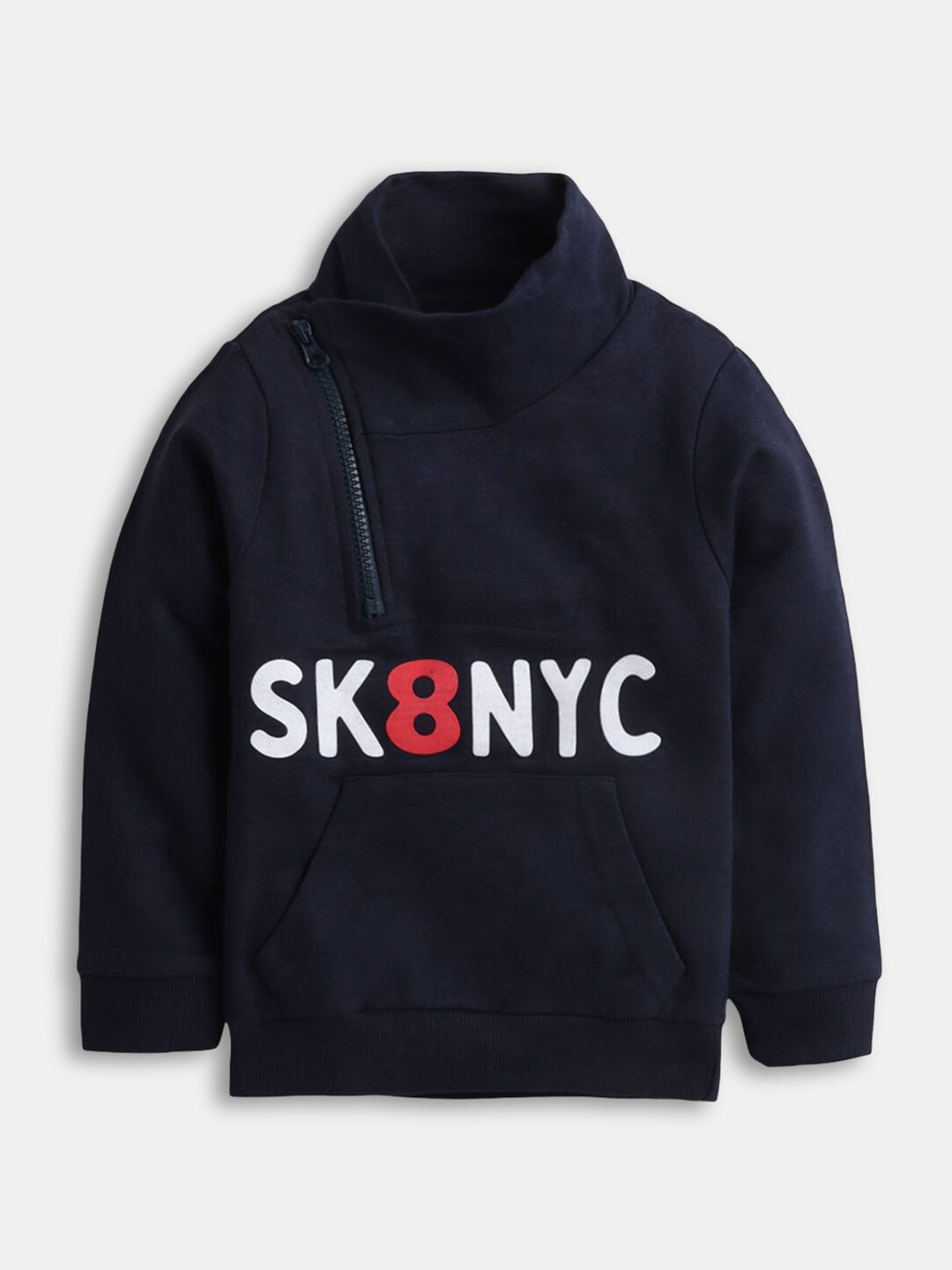 

Hopscotch Boys Navy Blue Printed Cotton Long Sleeves Sweatshirt