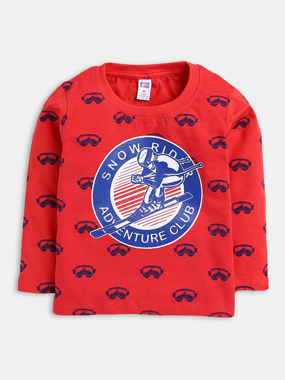 

Hopscotch Boys Red Printed Pure Cotton T-shirt