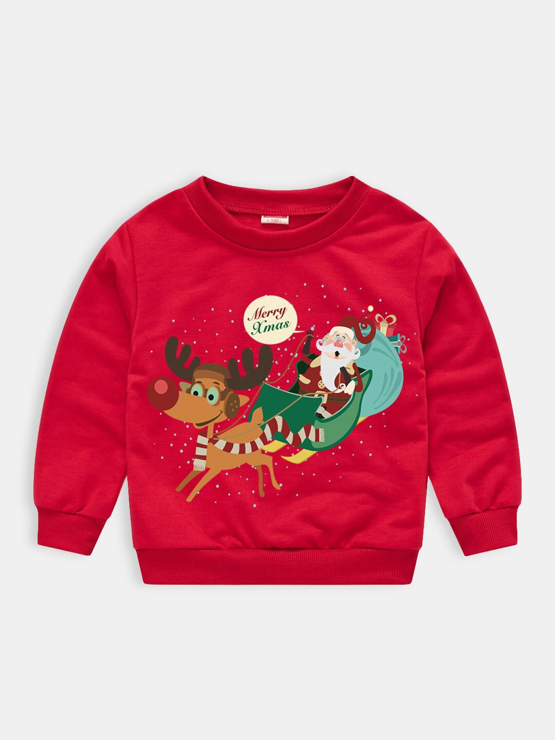 

Hopscotch Girls Red Printed Sweatshirt