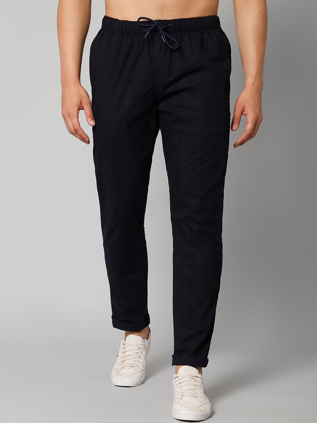 

Cantabil Men Navy Blue Solid Track Pants