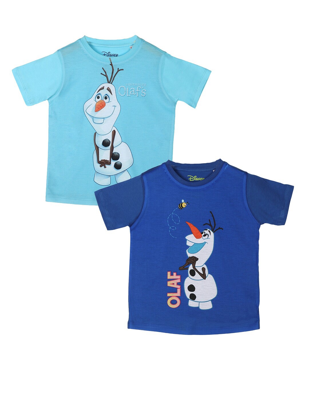

YK Disney Girls Pack Of 2 Blue Printed T-shirt