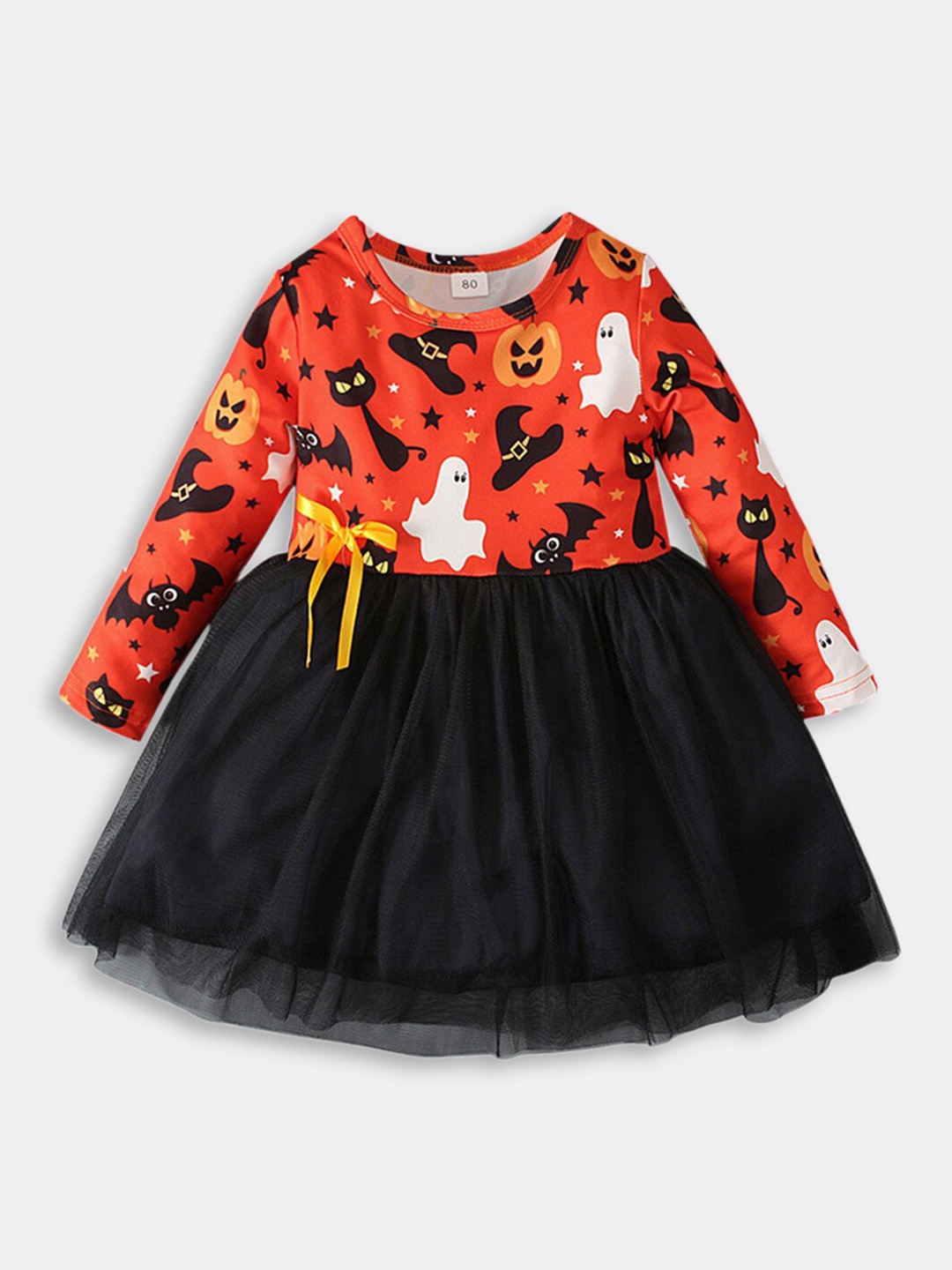 

Hopscotch Girls Orange & Black Dress