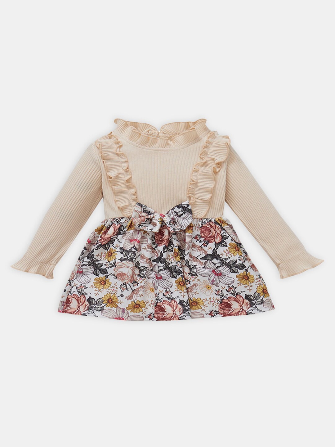 

Hopscotch Girls Beige Floral Dress