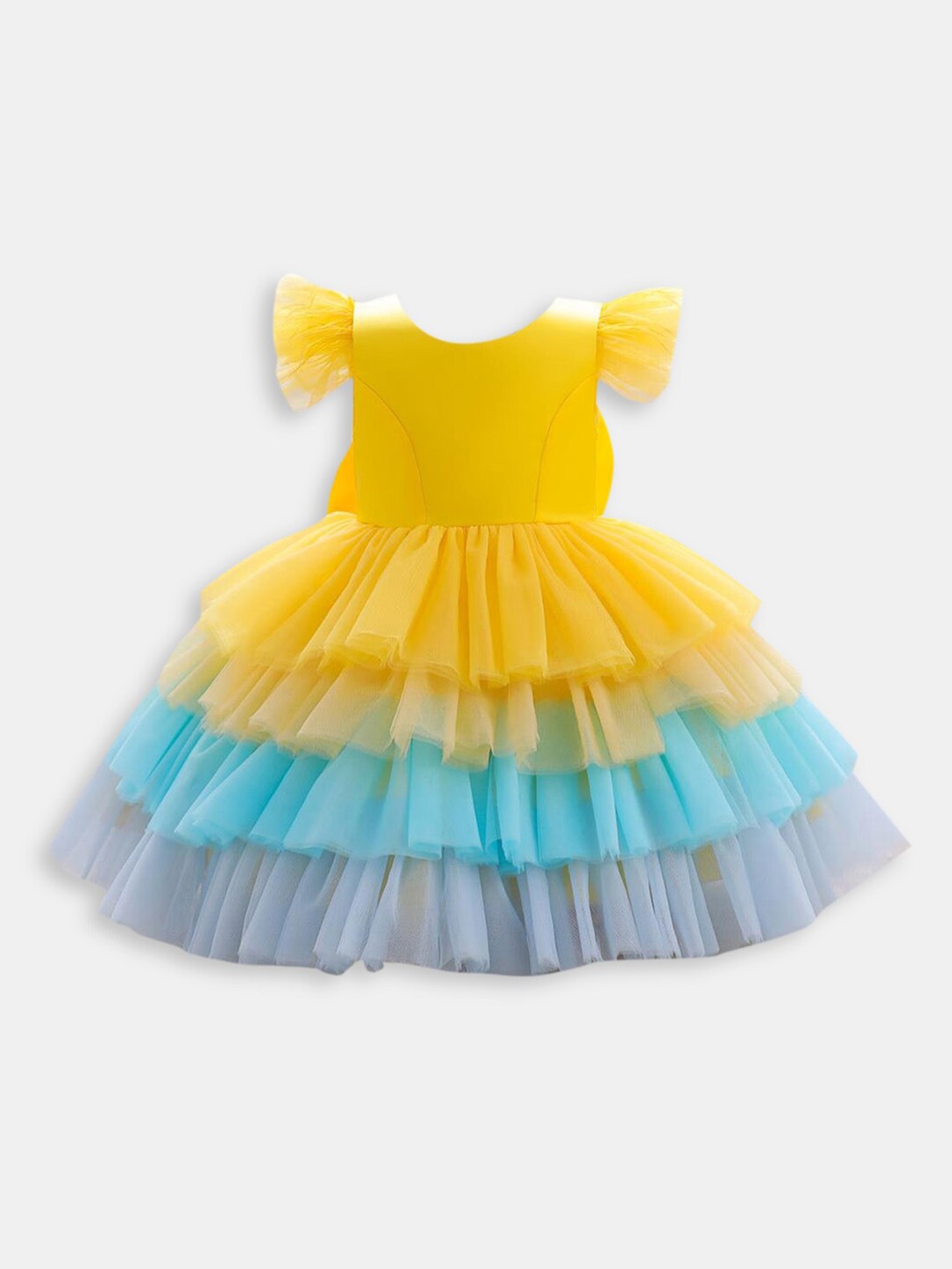 

Hopscotch Girls Yellow Colourblocked Dress