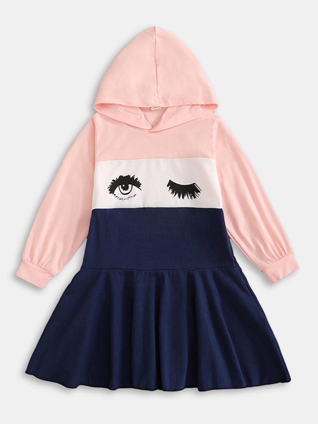 

Hopscotch Pink & Navy Blue Colourblocked Dress