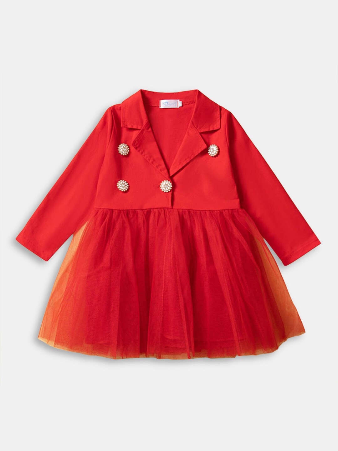 

Hopscotch Girls Red Solid Dress