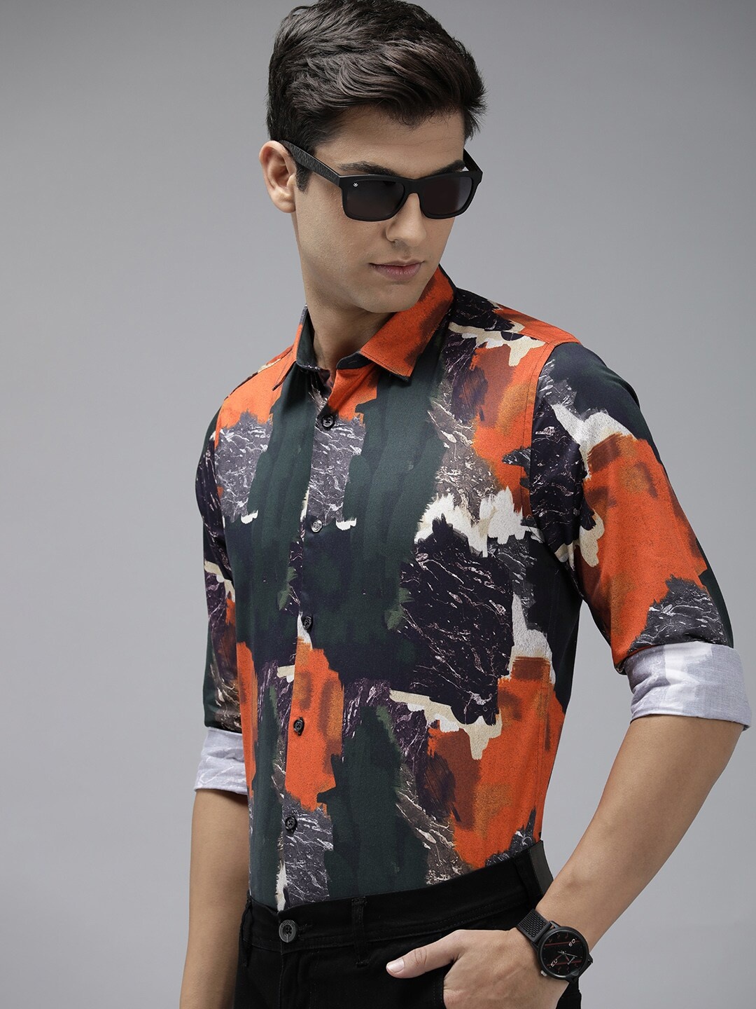 

THE BEAR HOUSE Ardor Edition Men Slim Fit Digital Print Party Shirt, Multi
