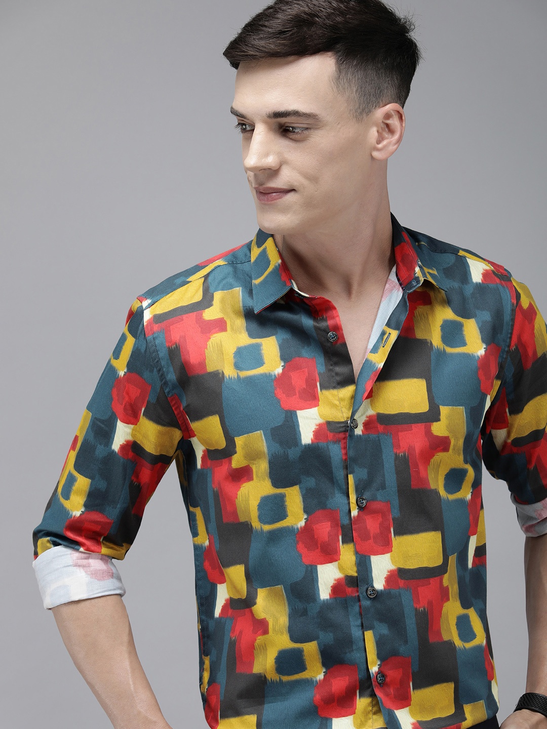 

THE BEAR HOUSE Ardor Edition Men Slim Fit Digital Print Party Shirt, Multi