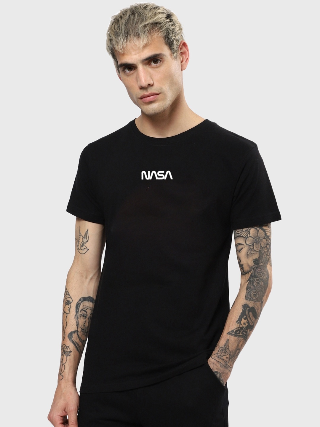 

Bewakoof Men Cotton Black Printed T-shirt