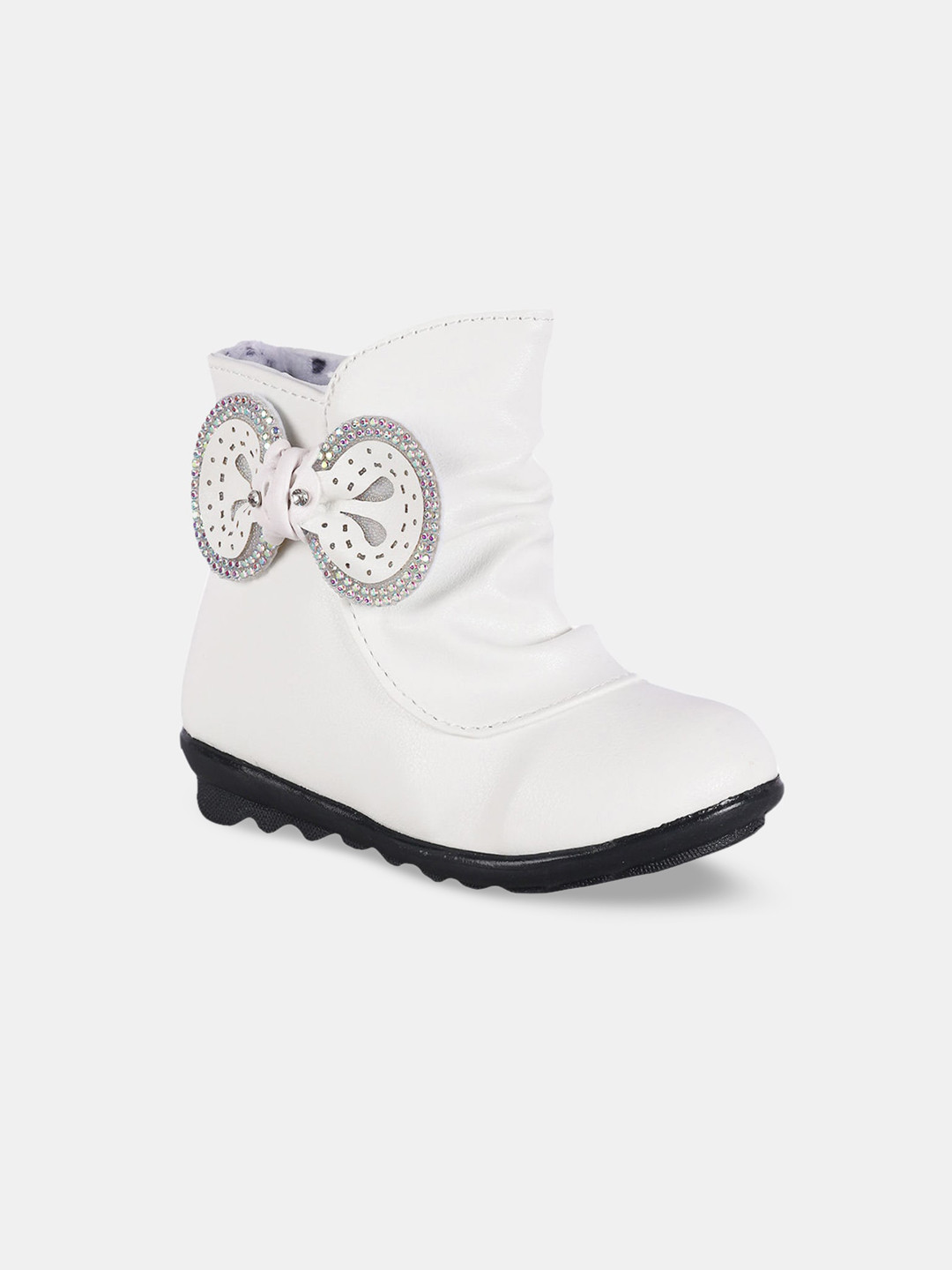 

Hopscotch Girls White Solid Embellished Regular Boots