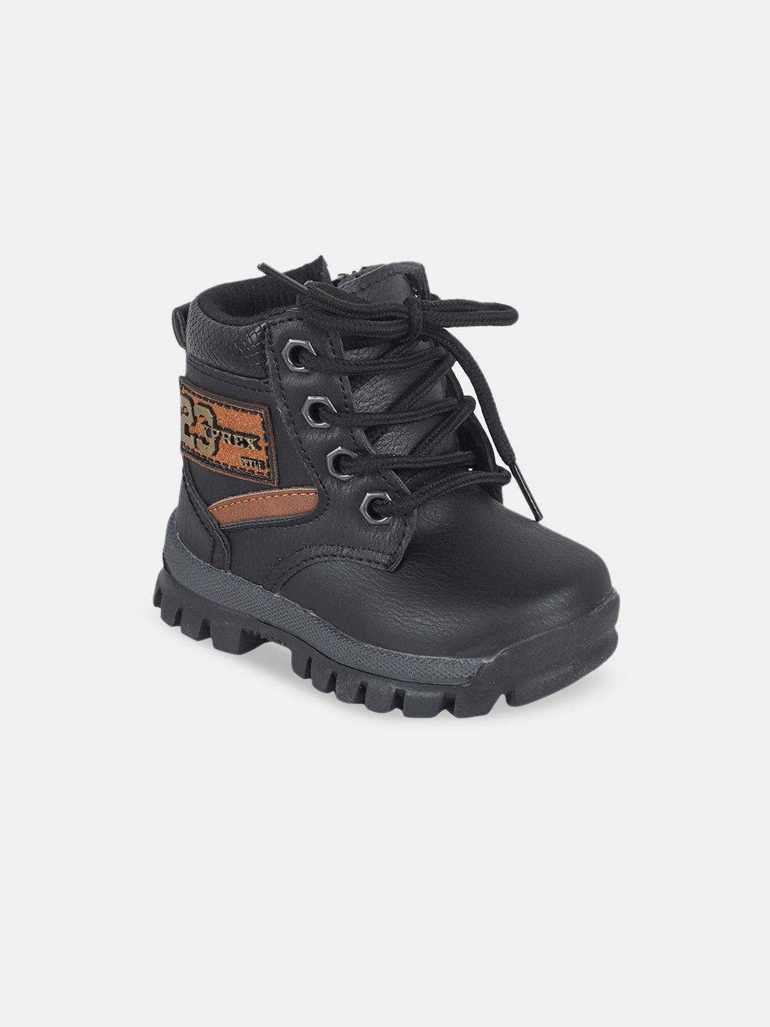 

Hopscotch Boys Black Solid Ankle-Length Boots