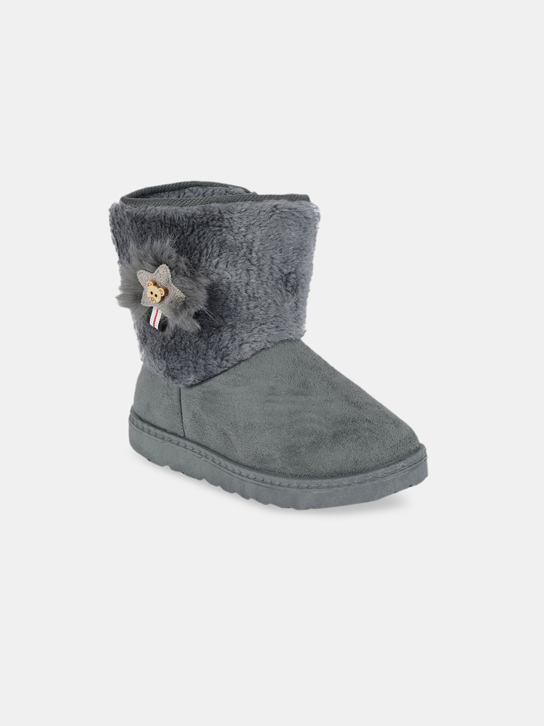 

Hopscotch Girls Grey Solid Regular Boots