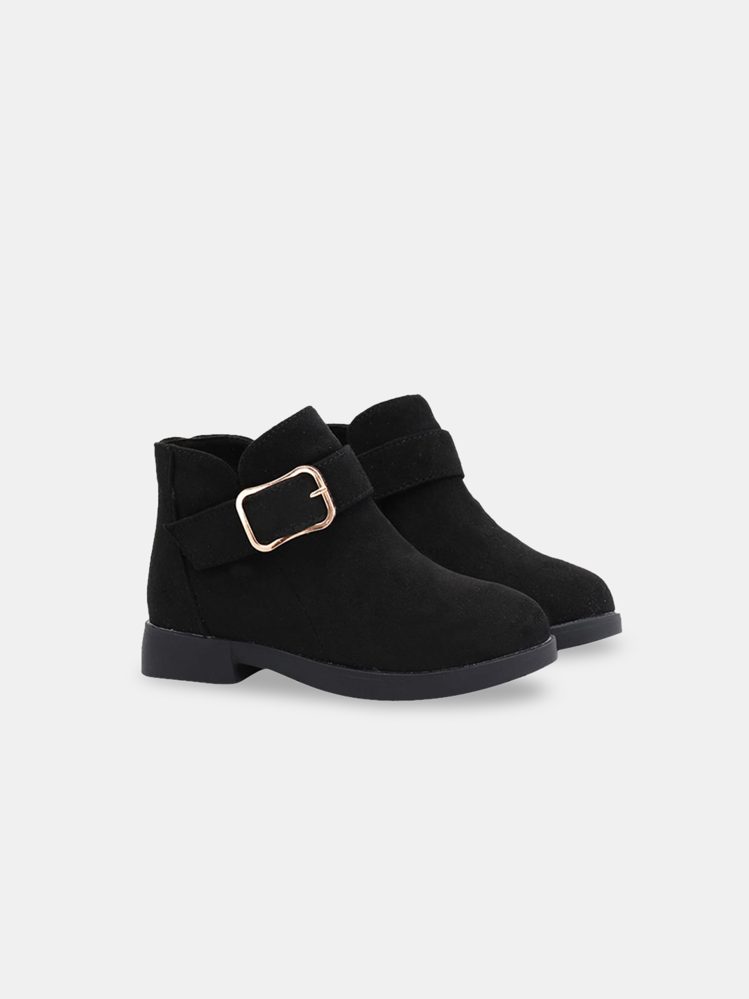 

Hopscotch Girls Black Solid Regular-Fit Ankle Length Boots