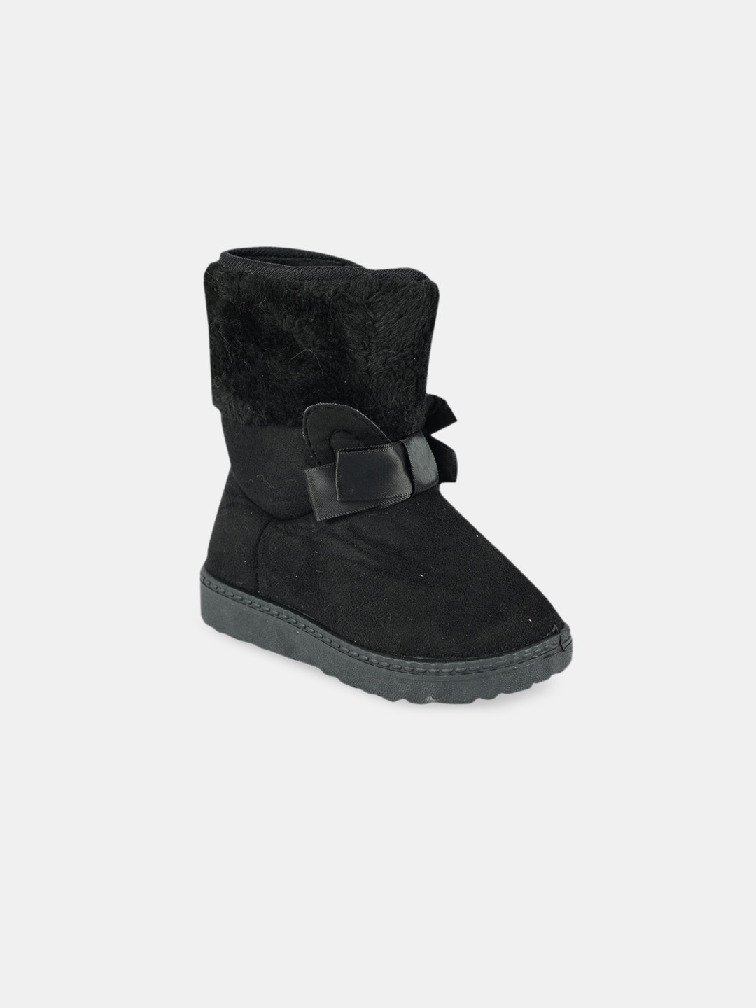 

Hopscotch Girls Black Solid Regular Boots With Bow Detail