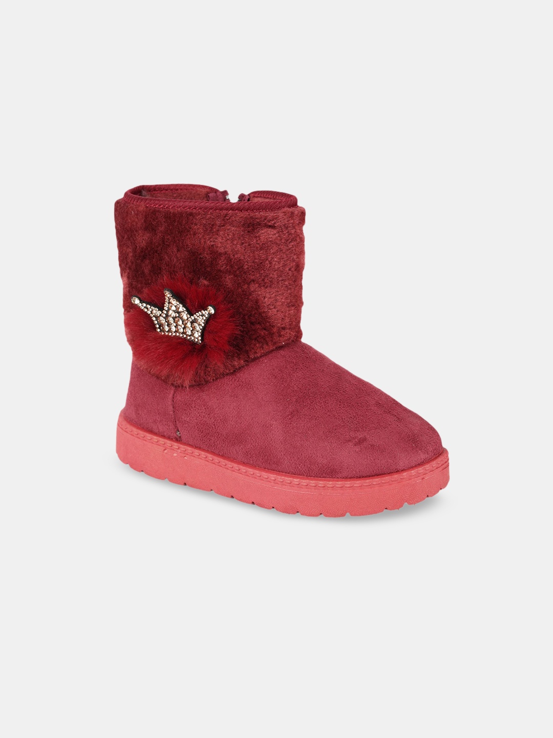 

Hopscotch Girls Maroon Embellished Ankle Length Snow Boots