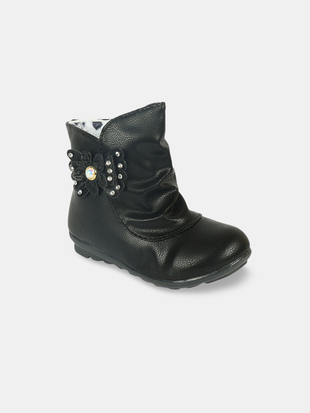 

Hopscotch Girls Black Embellished High-Top Boots