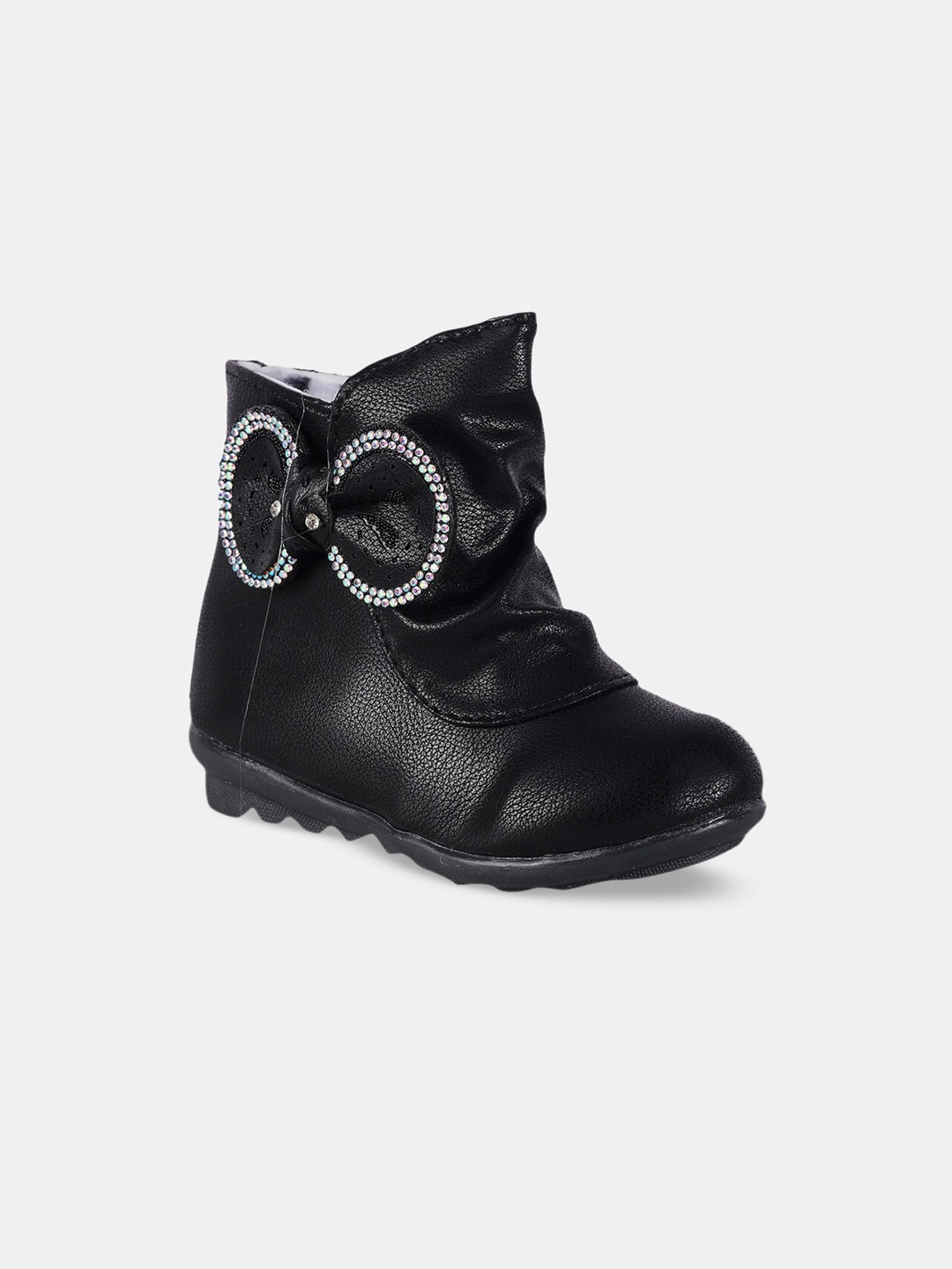 

Hopscotch Girls Black Embellished High-Top Boots