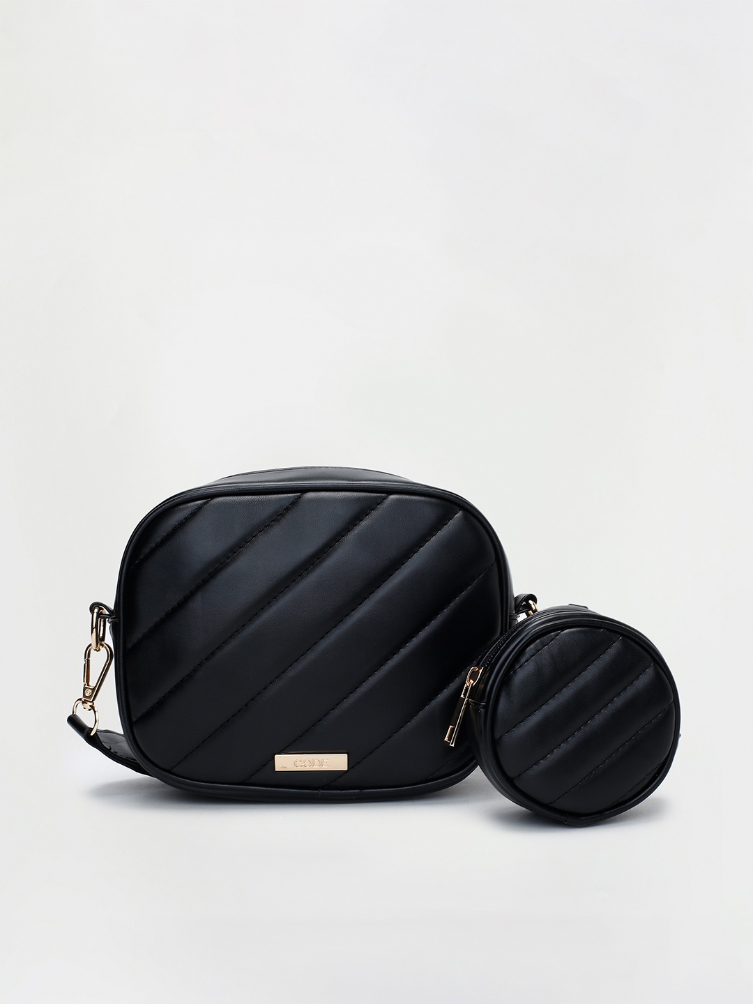 

CODE by Lifestyle Women Black Textured Structured Handbags