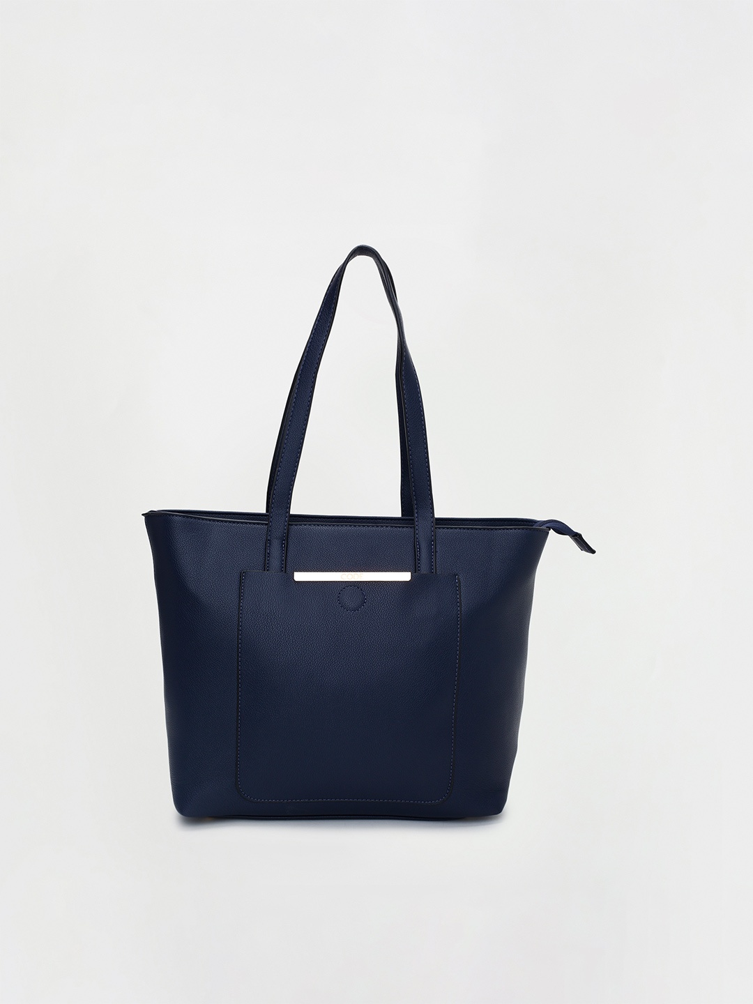 

CODE by Lifestyle Navy Blue Oversized Structured Shoulder Bag
