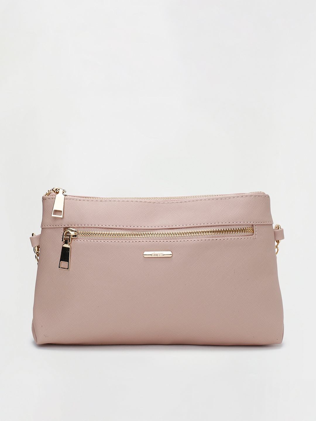 

Ginger by Lifestyle Women Pink Textured Synthetic Sling Bag