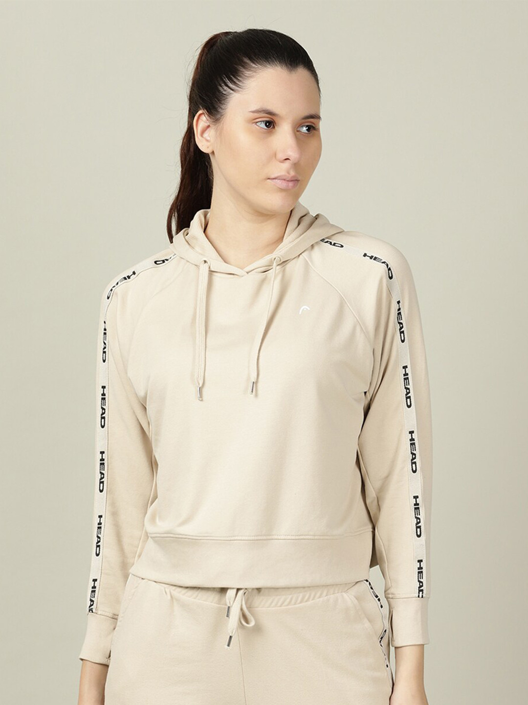 

Head Women Cream-Coloured Hooded Sweatshirt