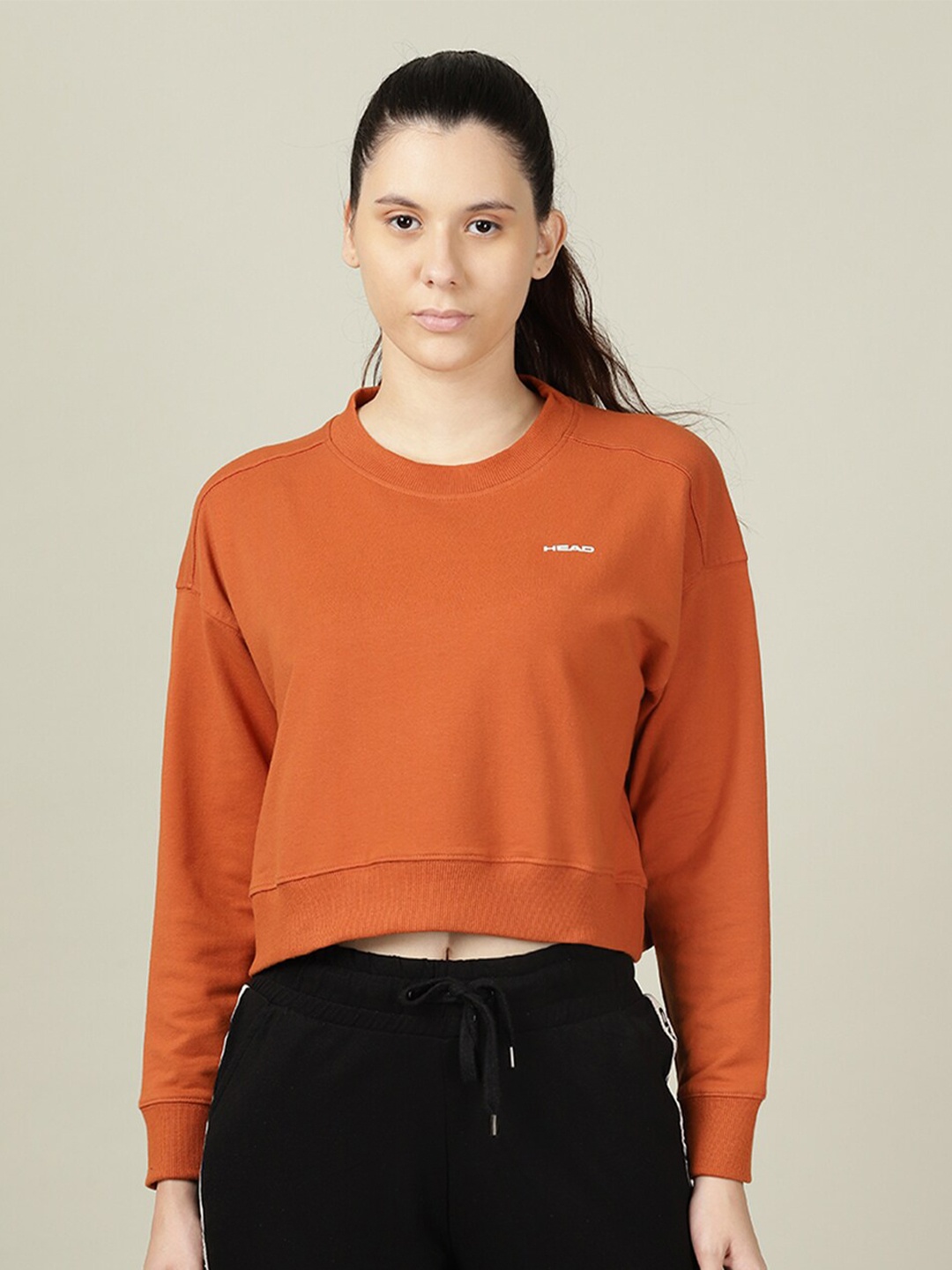 

Head Women Orange Cropped Sweatshirt