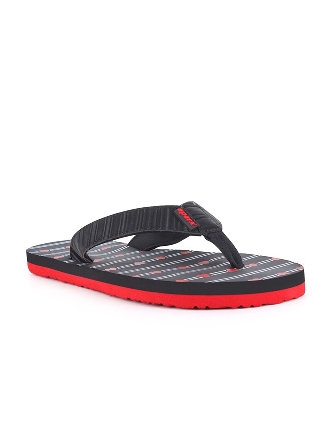 

Sparx Women Black & Red Printed Thong Flip-Flops