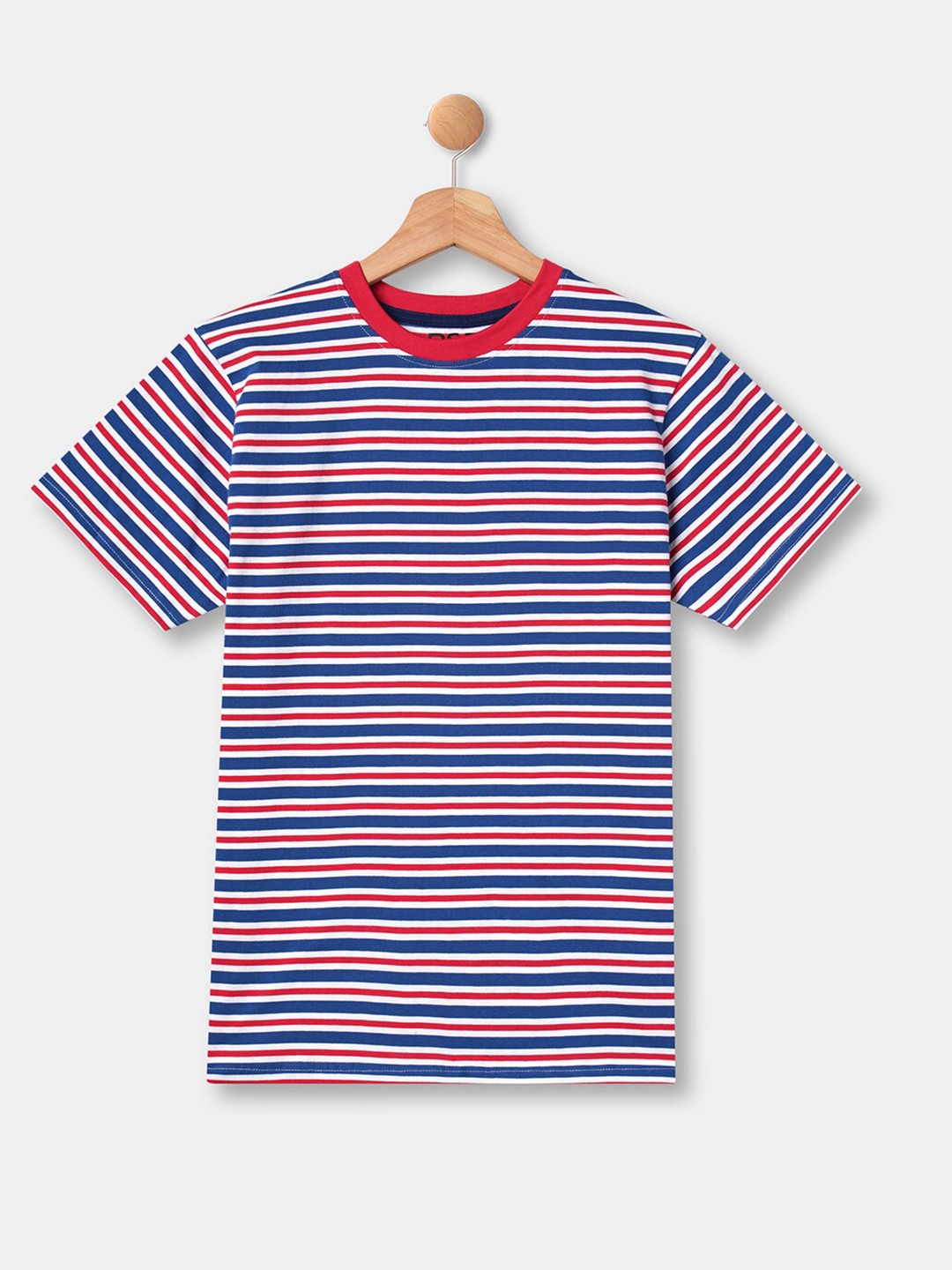 

R&B Boys Red & Blue Striped Cotton T-shirt