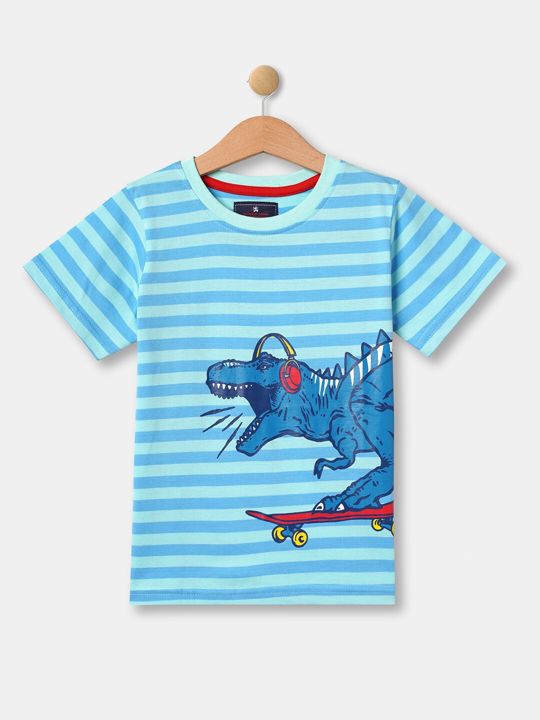 

R&B Boys Blue Striped Cotton T-shirt
