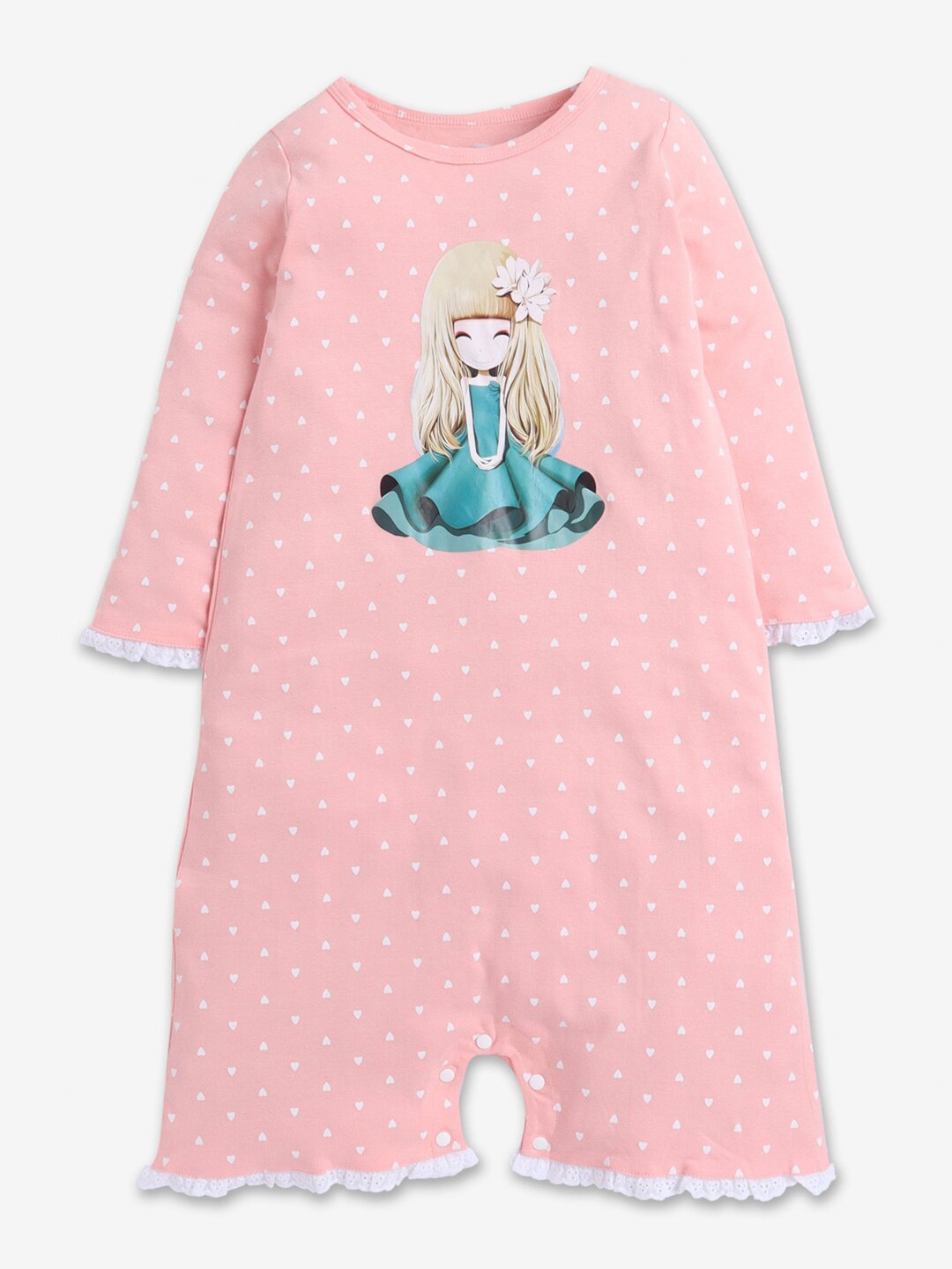 

Hopscotch Girls Pink Printed Nightdress