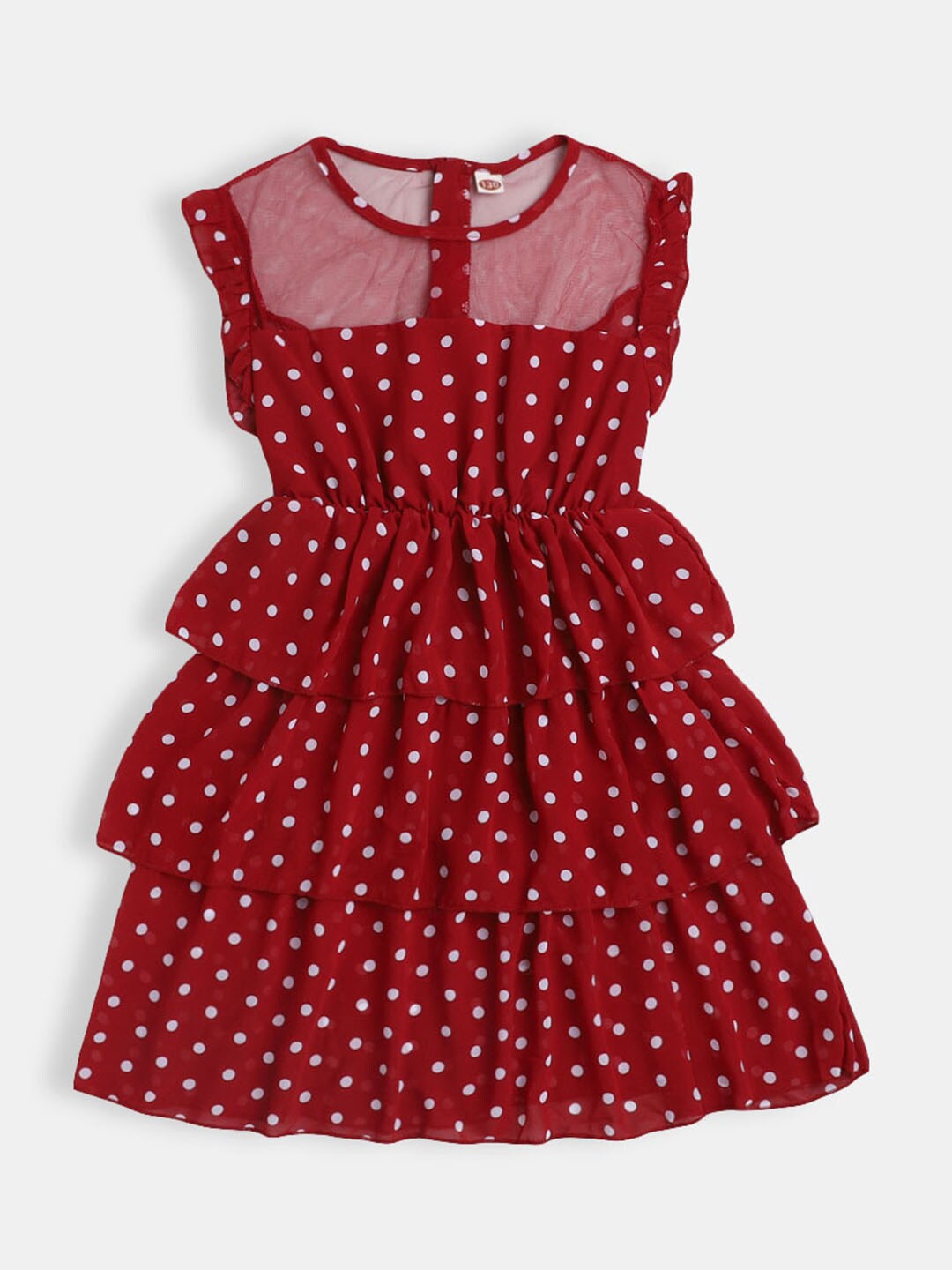 

Hopscotch Girls Red & White Polka Dot Print Cotton Dress