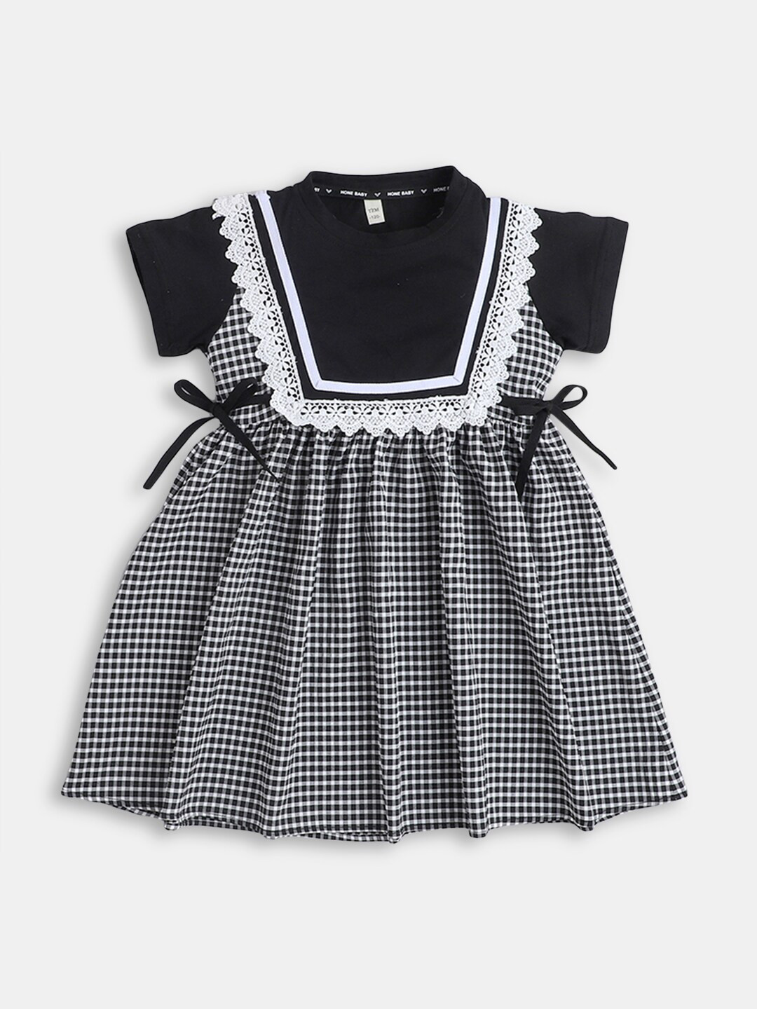

Hopscotch Girls Black & White Checked Dress